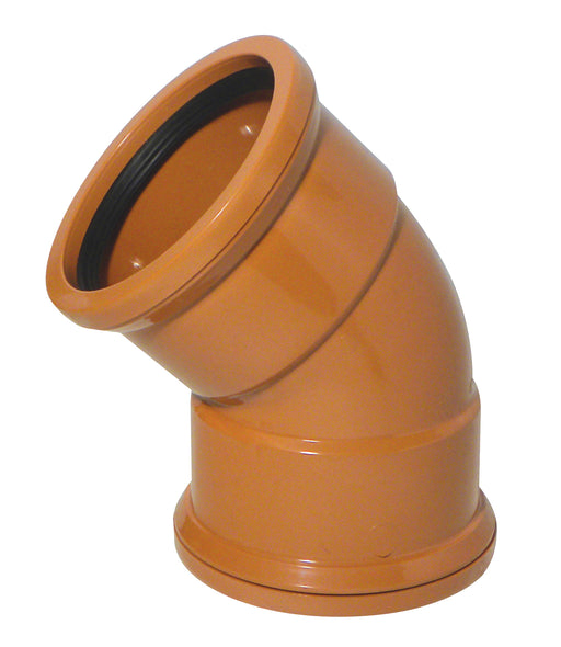 Double Socket Underground Downpipe 110mm 45° Bend