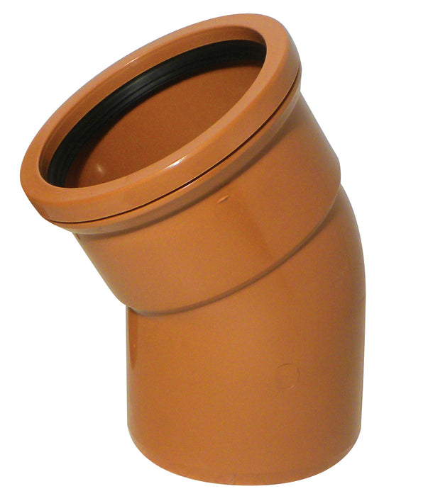 Single Socket Underground Downpipe 30° Bend 110mm