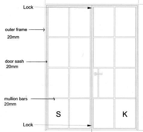 Internal STEEL Single Door - 1100mm width (Right Hinged)