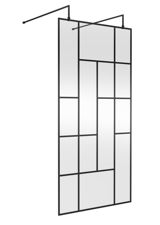 1000mm Abstract Frame Wetroom Screen with Support Bars Hudson Reed