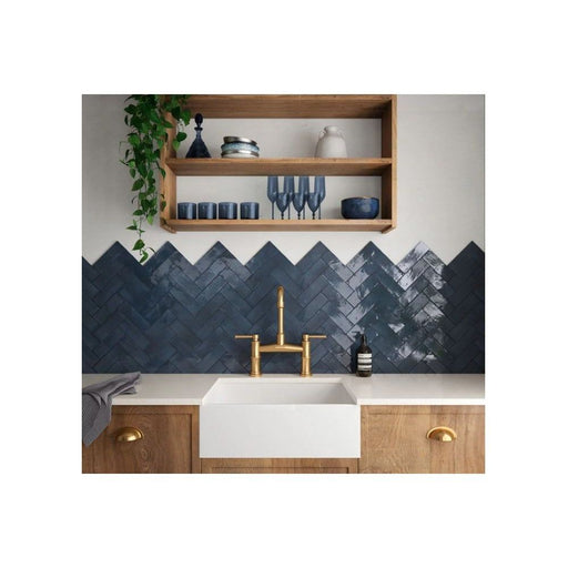 Coco Blue Night Wall Tile in the kitchen