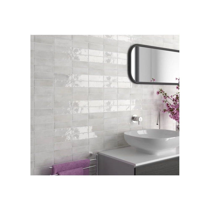 Coco White Wall Tile in the bathroom
