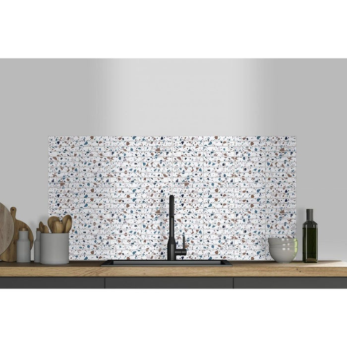 Kit Kat Terrazzo Tutti Frutti Mosaic Wall Tile in the kitchen