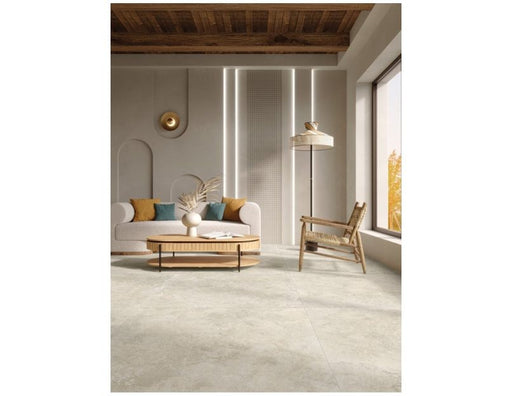 Theory White RETT 60cm X 120cm Wall And Floor Tile in living space