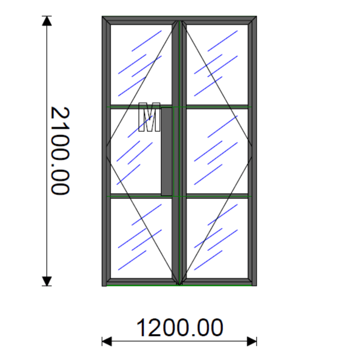 1200mm Black Internal Aluminium Door - AluSpace Internal Screening System