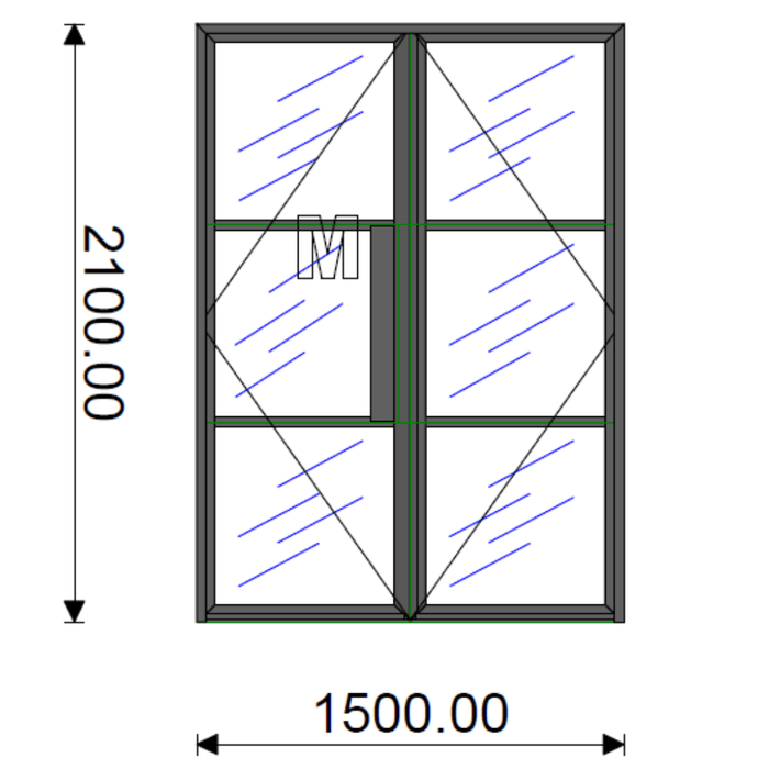 1500mm Black Internal Aluminium Door - AluSpace Internal Screening System