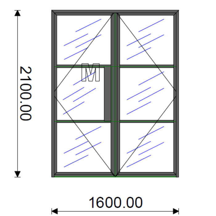 1600mm Black Internal Aluminium Door - AluSpace Internal Screening System