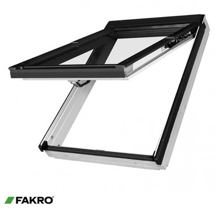 Top Hung Roof Window - White Acrylic Coated Pine (114cm x 118cm) - FAKRO PreSelect