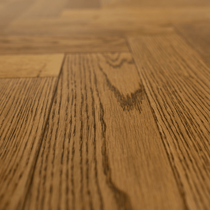 Herringbone Oak Engineered Flooring - Golden Brushed UV Lacquered - Arden 