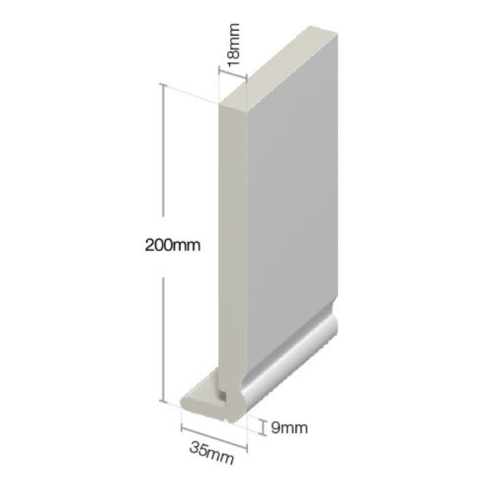 White Ogee Fascia Board - 200mm x 18mm (5m lengths)