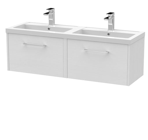 1200mm Wall Hung 2 Drawer Vanity & Double Basin Hudson Reed