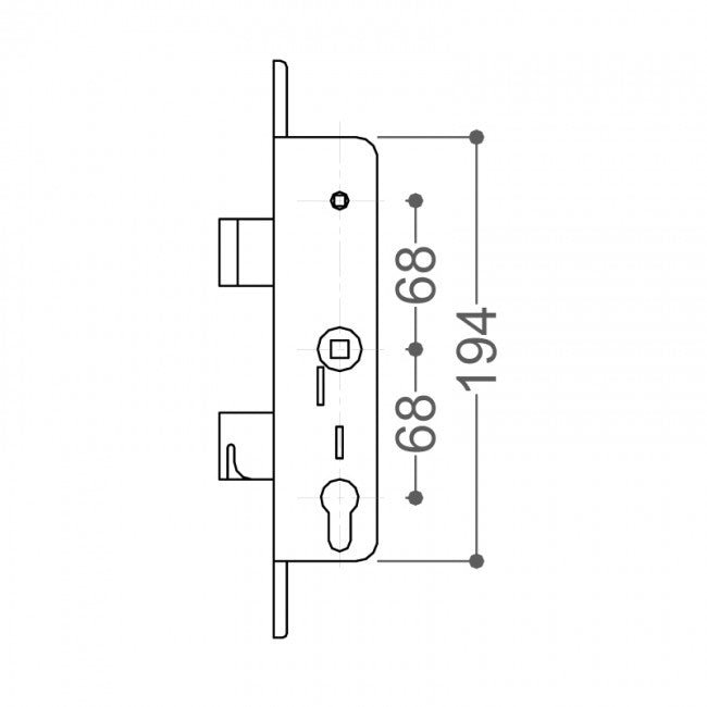 Fullex SL16 45mm Backset Latch Deadbolt Split Spindle Door Lock Centre Case