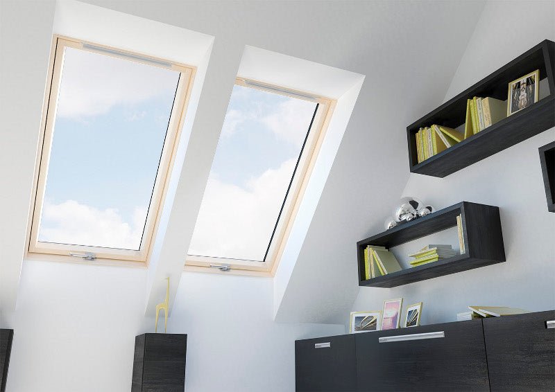 Centre Pivot Roof Window – White Acrylic Coated Pine (114cm x 118cm)