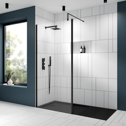 800mm Outer Framed Wetroom Screen with Support Bar