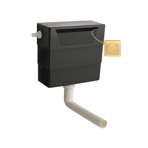 Universal Access Cistern & Brushed Brass Square Flush Plate