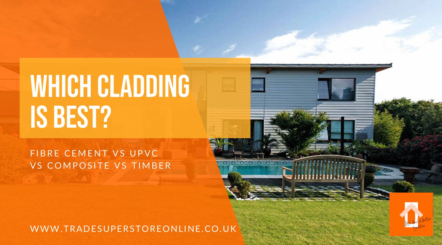 Which cladding is best banner comparing fibre cement, uPVC, composite and timber, with a Cedral clad house