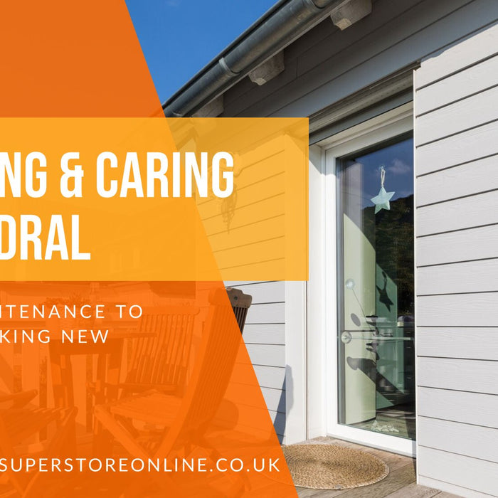 Cleaning and caring for Cedral banner with white Cedral cladding beside a doorway
