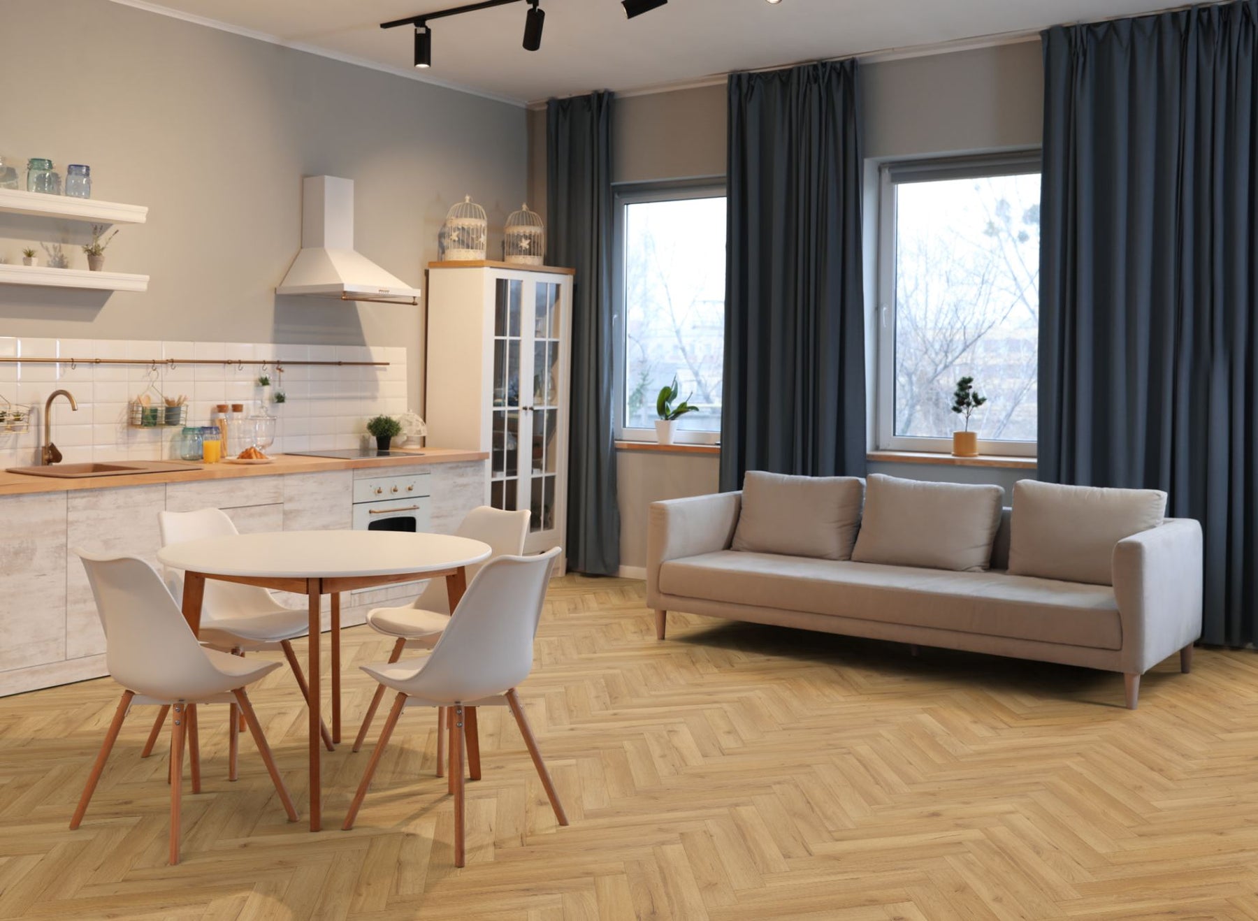 Experience the Elegance of 12mm Cedar Oak Herringbone Flooring with a Free Sample