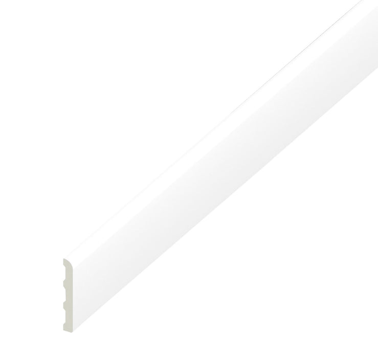 White Smooth Pencil Round Architrave Castellated Flat Trim (5m Length)