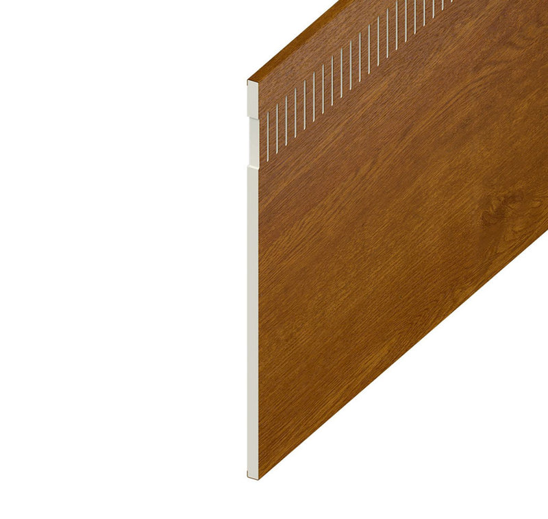 Golden Oak Woodgrain Vented Soffit Board (5m Length)