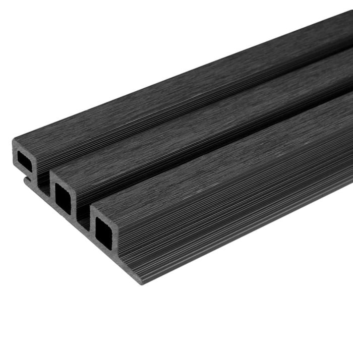 Midnight Black Forma Slatted Composite Cladding Board 120mm (2.5m Length)