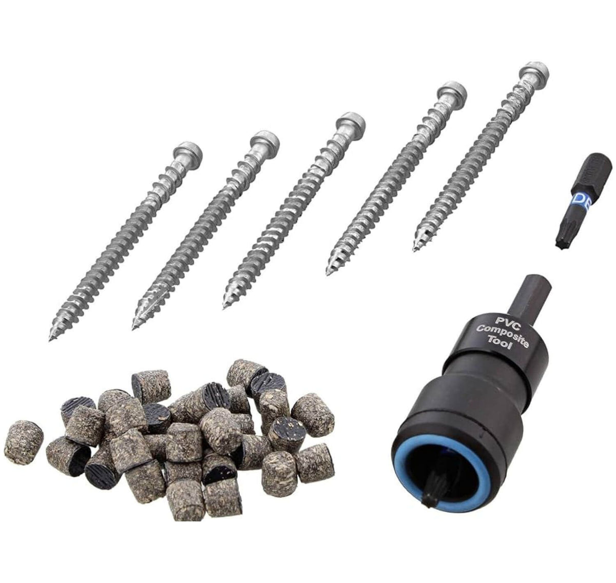 Grey Pro Plug Fixing Kit for Venture Composite Decking - 150 Piece ...