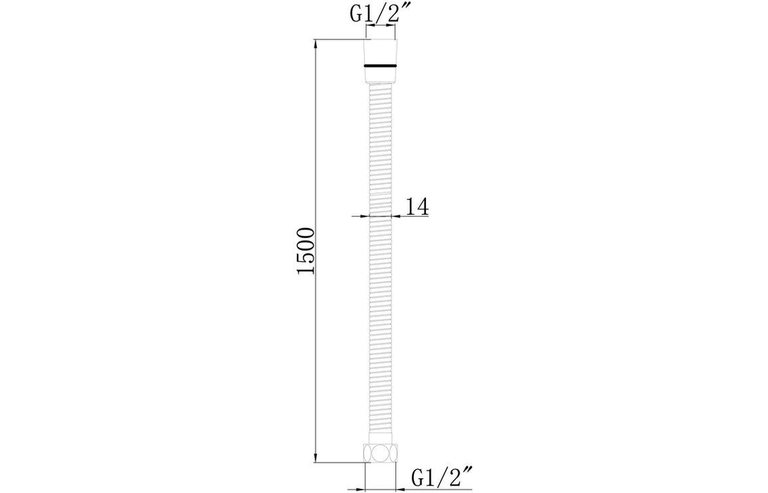 1.5m Shower Hose - Stainless Steel