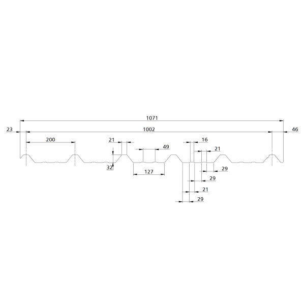 H Box Profile Roofing Sheets - 0.5mm Thick - Leathergrain Finish
