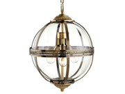 Mayfair Pendant - Antique Brass with Clear Glass