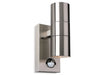 Colt 2 Light Wall Light with PIR - Stainless Steel