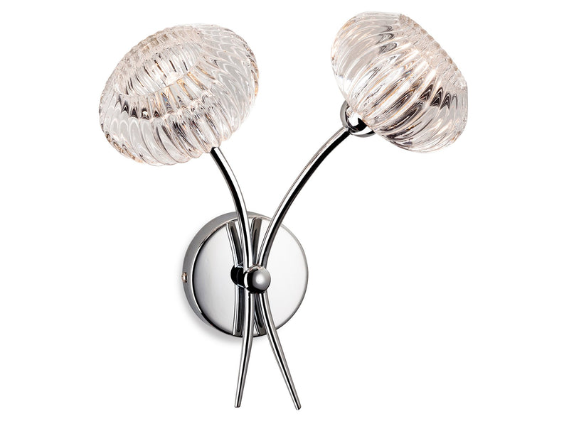 Lisbon 2 Light Wall - Chrome with Clear Decorative Glass