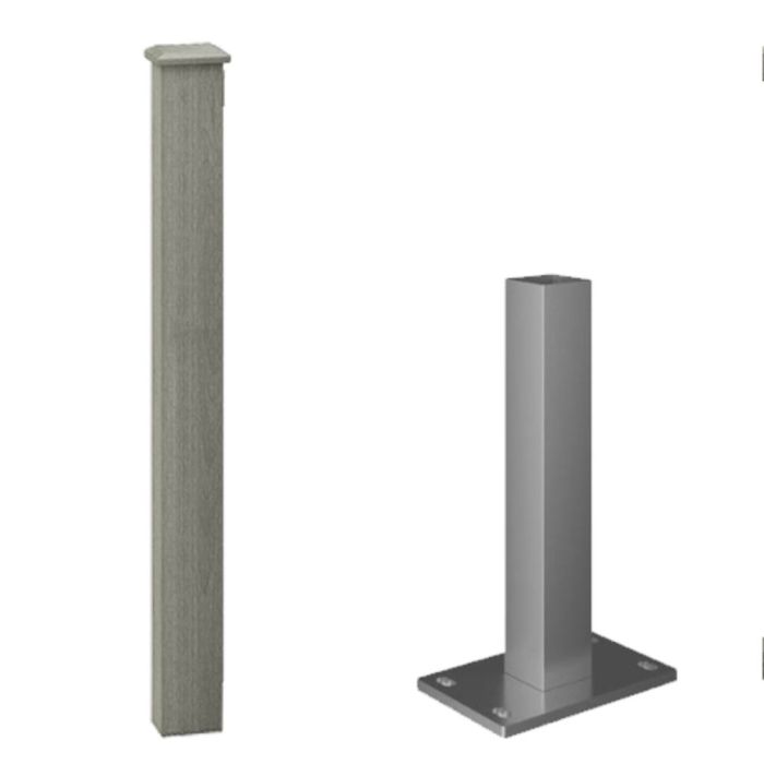 Graphite Grey Composite Balustrade Surface Mount Newel & Cap Kit