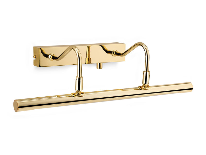 LED Picture Light c/w Dimmer Switch - 455mm - Polished Brass