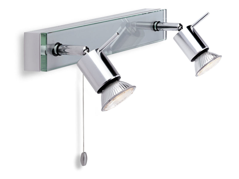 Aqua 2 Light Bar - Aluminium with Clear Glass