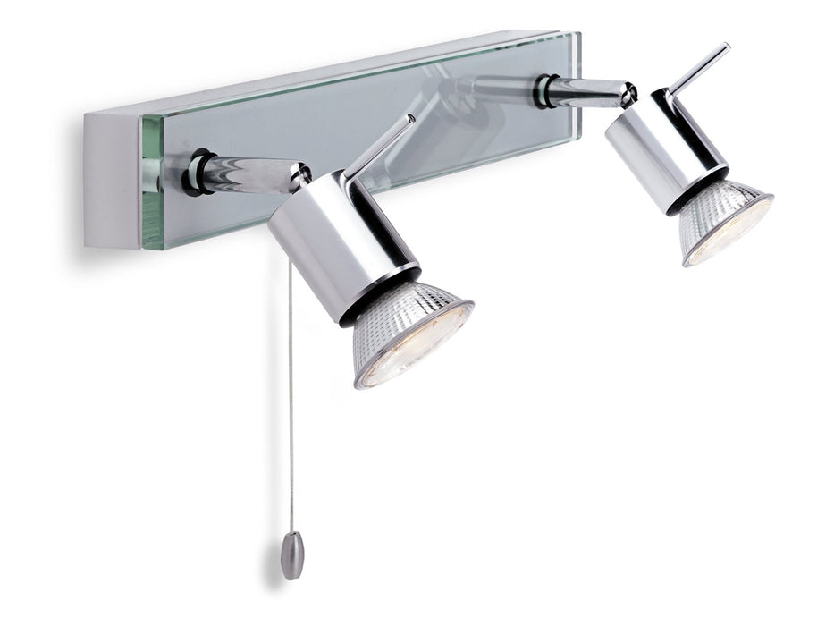 Aqua 2 Light Bar - Aluminium with Clear Glass