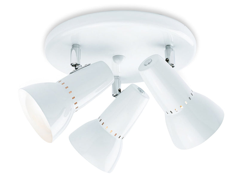 Lynx 100 3 Light Flush Ceiling Fitting - White