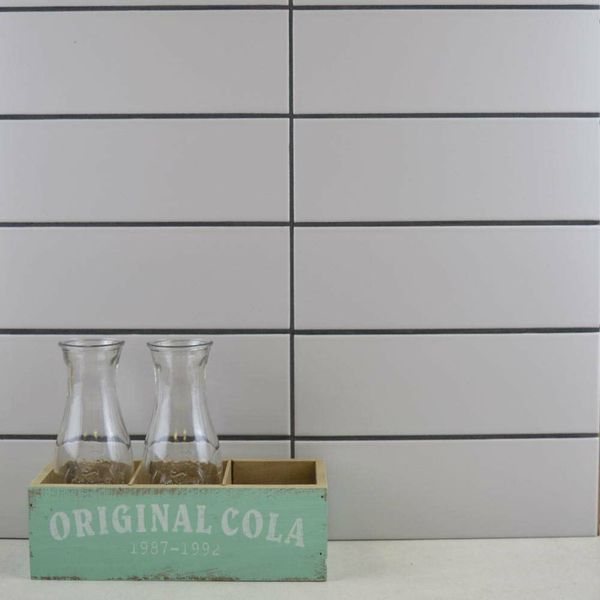 Sample - Bricks Light Grey Matt - 30x10 - Sample Tile