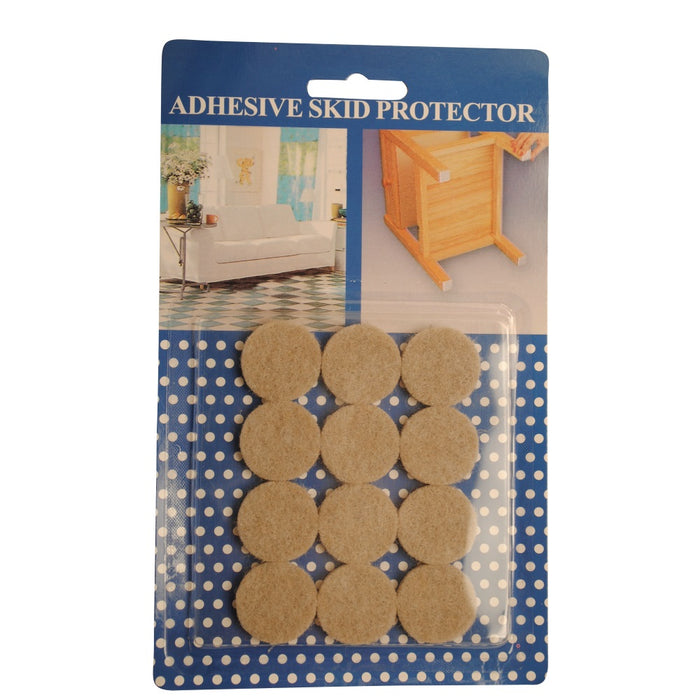 Felt Pads Beige 25mm Card of 12pcs 25mmx4mm