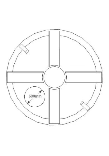 15000 Litre Cylindrical Water Tank - Non Potable - Black