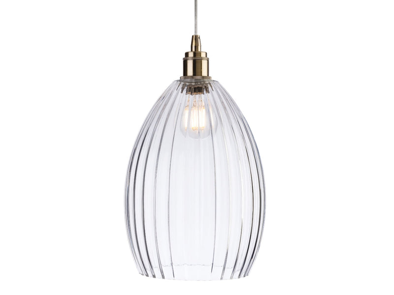 Victory Pendant - Antique Brass with Clear Glass