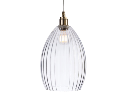 Victory Pendant - Antique Brass with Clear Glass