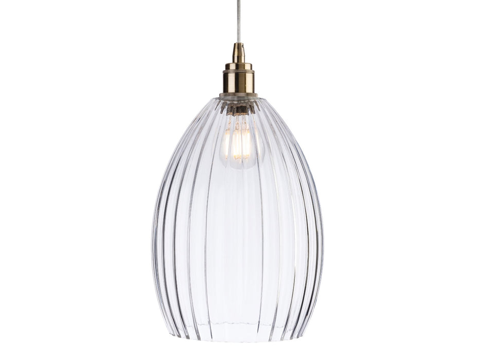 Victory Pendant - Antique Brass with Clear Glass