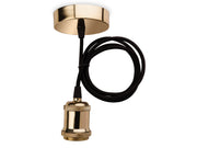 Pendant Kit - Brass with Black Fabric Cord