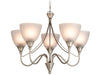Santana 5 Light Flush Ceiling Fitting - Satin Steel with Opal Glass