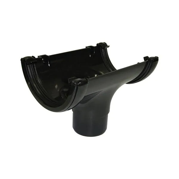 PVC Gutter - FloPlast - 112mm - Running Outlet to 68mm - Black