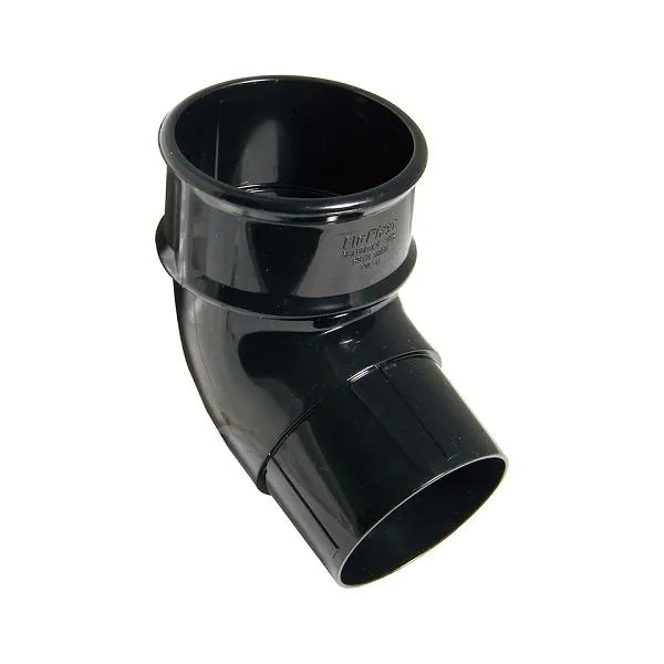PVC Gutter - FloPlast -  68mm - 112.5° Downpipe Bend - Black