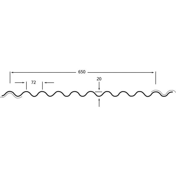 Fibre Cement - Cemsix Fixings - Foam Filler - Profile 3 - 650mm length- Pair