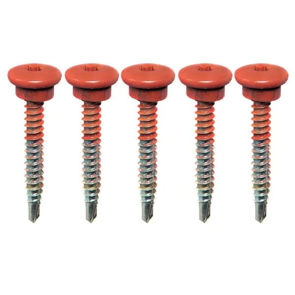 Low Profile Woodtek Drillscrews - Coloured Coated Heads - 35mm
