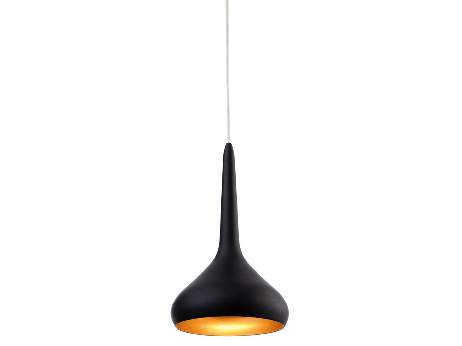 Bar LED Pendant - Black with Gold Inside