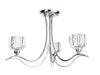 Blanche 3 Light Flush Ceiling Fitting - Chrome with Moulded Clear Glass